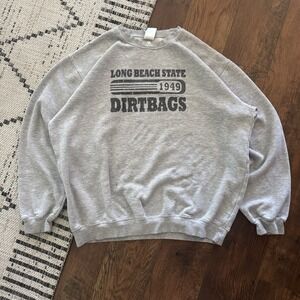 Vintage Long Beach State Dirtbags Crewneck Mens XL Adidas Pullover Baseball Y2K